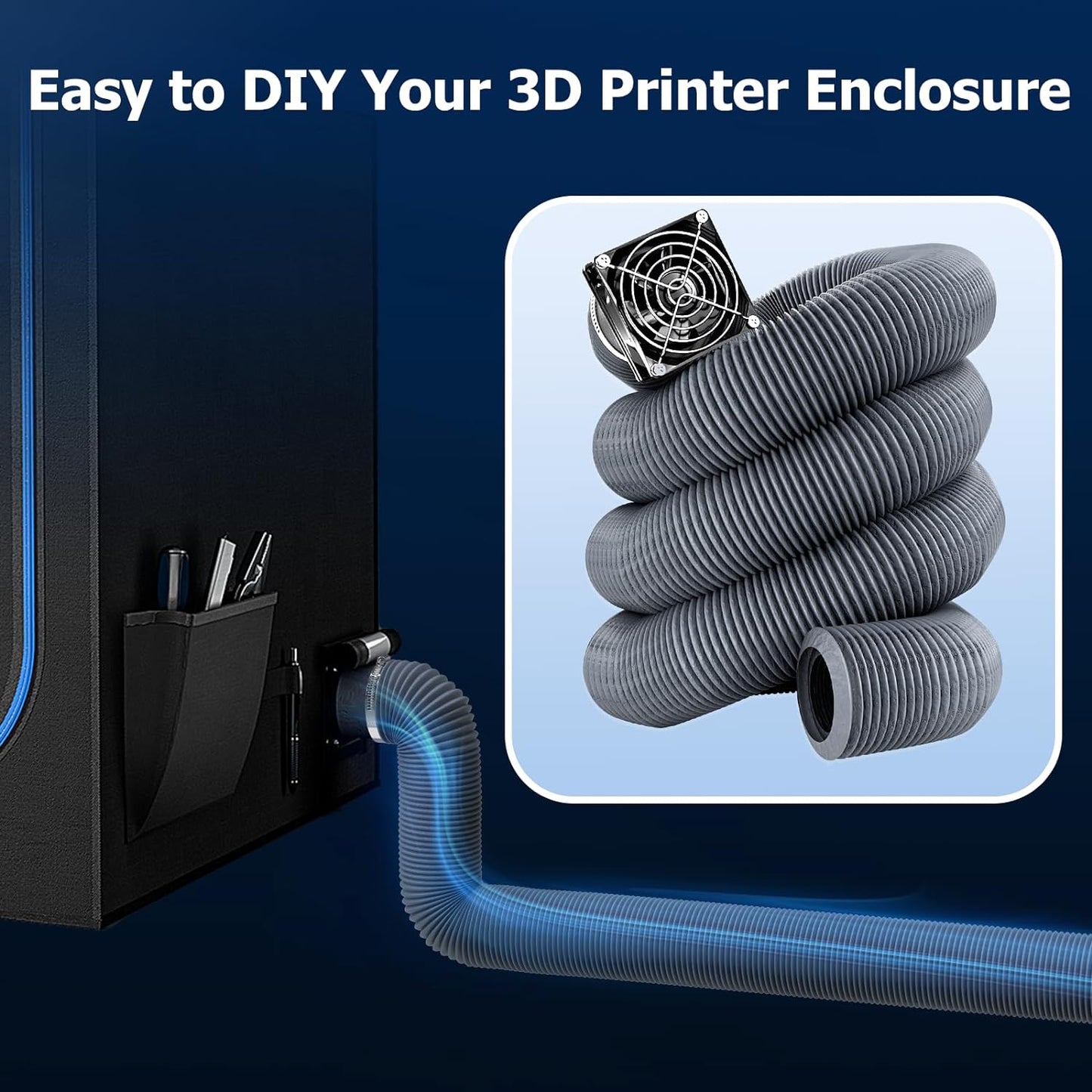 Starter 3D Printer Ventilation Duct Odor/Fume Extractor, Our Entry-level Cost Effective Solution