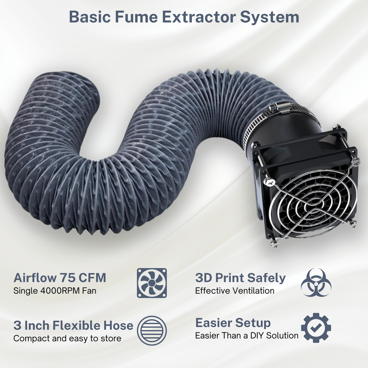Starter 3D Printer Ventilation Duct Odor/Fume Extractor, Our Entry-level Cost Effective Solution